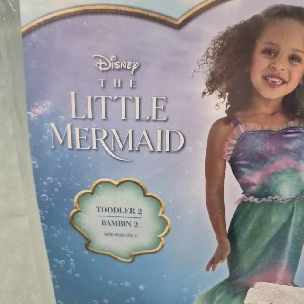 Disney Little Mermaid Ariel Costume Dress Up Hallowen Size Toddler 2 NEW - Picture 2 of 7